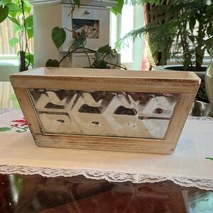 Rustic Wooden Planter with Glass Panels